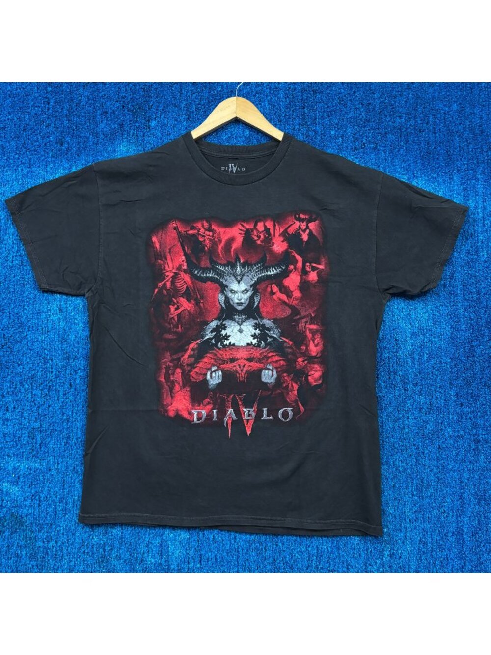 Diablo IV Lilith & Game Collage Poster Blizzard Baggy Tee L